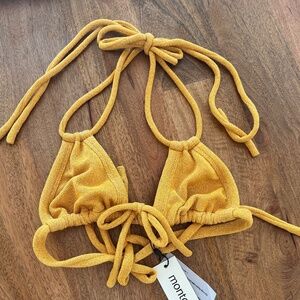 NWT Montce Swim Euro Bow Bikini Top in Sun Sparkle